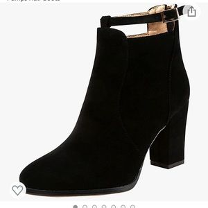 Black ankle booties new never worn